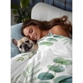 thumbnail image 6 of Twin Size Flat Sheet Only, Sage Green Eucalyptus Soft Brushed Microfiber Bed Sheets, Farmhouse Botanical Leaves Hotel Quality Breathable Bedding Top Sheet, Easy Care, 66"x96", 6 of 9