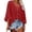 Wine, variant on MIASHUI Women's V-Neck Flare Sleeve Lace Blouse, Casual Loose Fit Shirt for Spring and Summer, Comfortable Top with Ruffle Detail, Elegant Wear Black,XXL