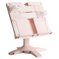 Book Stand, Cxui Adjustable Desktop Book Holder Stand - 360° Angle Reading Rack for Textbooks & Tablets, Ergonomic Study Aid for Home Office & Learning Spaces Pink