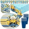 Minions Despicable Me Party Supplies for 16 - Plates, Cups, Napkins, Tablecover, Happy Birthday Banner- Great Birthday T