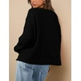 thumbnail image 3 of PRETTYGARDEN Oversized Sweatshirt for Women Fashion Crewneck Long Sleeve Pullover Waffle Knit Tops Fall Trendy Clothes, 3 of 10