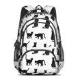 thumbnail image 2 of Black Cat Silhouette White Pattern Backpack for School, Cute School Bag with Adjustable Shoulder Straps and Padded Back, 16.9"x12.6"x5.9", 2 of 5