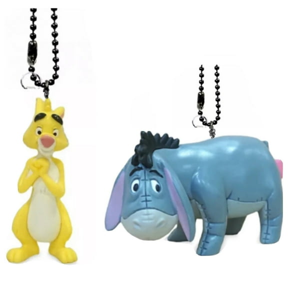 Yellow Rabbit & Eeyore Donkey PVC Keychain Dangler Figure Charm Figurine Pooh 3” New