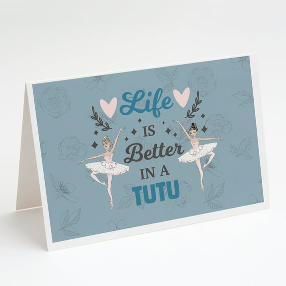 Life is Better in a Tutu Dance Greeting Cards and Envelopes Pack of 8