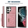 thumbnail image 2 of Tarise Galaxy S21 Ultra Wallet Case Cover for Women Men, Glitter PU Leather Crossbody Strap RFID Blocking Kickstand Magnetic Clasp Phone Case for Samsung Galaxy S21 Ultra 5G 6.8 inch 2021, Pink, 2 of 10