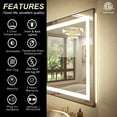 thumbnail image 7 of Apmir LED Bathroom Mirror Rectangular Anti-Fog Modern Style Mirror in Tempered Glass Black Frame 84x40 inch, 7 of 7