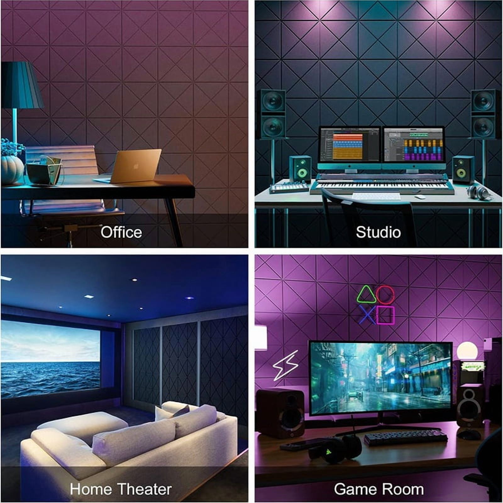 12Pack Acoustic Panels with Self-Adhesive, 12x12x0.4Inch Sound Proof Foam Panels, Sound Absorbing Tile