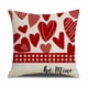 thumbnail image 1 of Juego de 2 fundas de cojín decorativas con forma de corazón y rayas rojas | Cojines de sofá de exterior de 40,6 x 40,6 cm para San Valentín | Impresión a doble cara con cremallera oculta para, 1 of 1