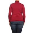 thumbnail image 4 of Women's Solid Long Sleeve Turtleneck Lightweight Pullover Plus Size Top Sweater, 4 of 5