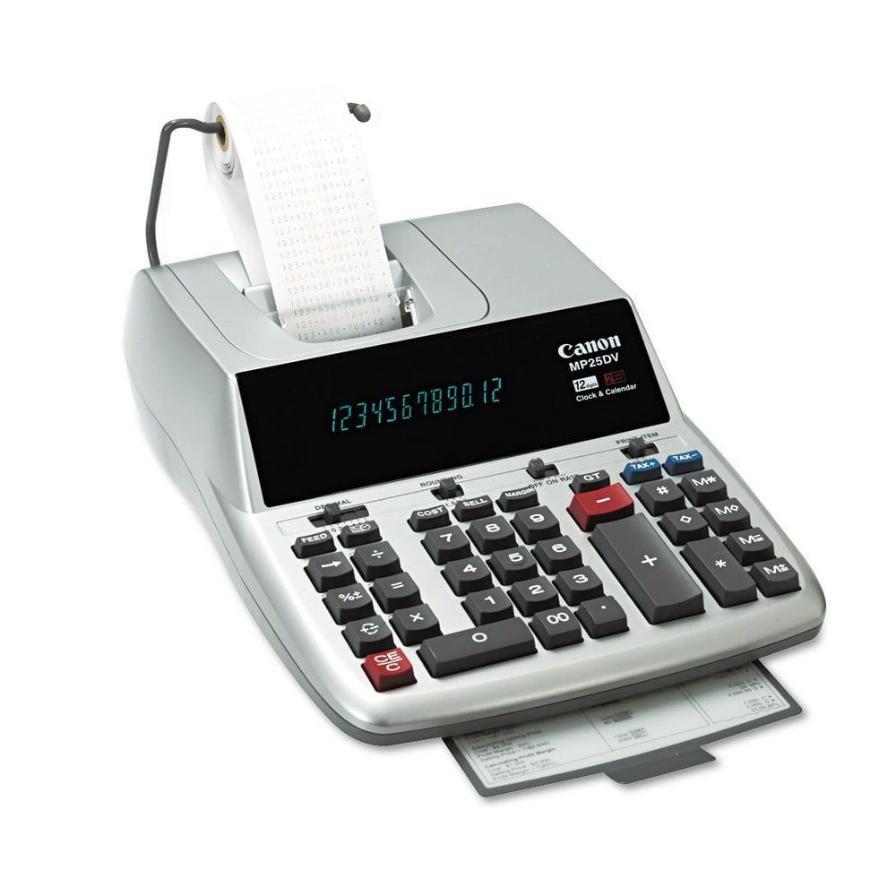 Canon MP25DV 12Digit Ribbon Printing Calculator, Black/Red Print, 4.3
