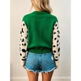 thumbnail image 3 of NAYTOAO Women Leopard Print Long Sleeve Crew Neck Knit Pullover Sweater, 3 of 6