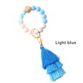 thumbnail image 2 of Amaiiu Beads Bracelet Keychain Pendants Exquisite Fashion Decor Accessory Tassel Keys Ring Pendant Hanging Decor Bags Fringe Keyholders Light blue, 2 of 7