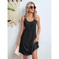 thumbnail image 5 of Women's Cover Up Dresses Eyelet Loose Sleeveless Sundresses Tank Dress for Summer Casual Black S, 5 of 10