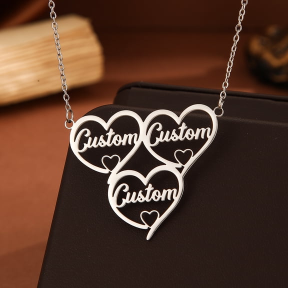 Fashion Family Custom Name Necklaces Stainless Steel Nameplate Personalized Choker Letter Love Heart Pendant Jewelry Gift