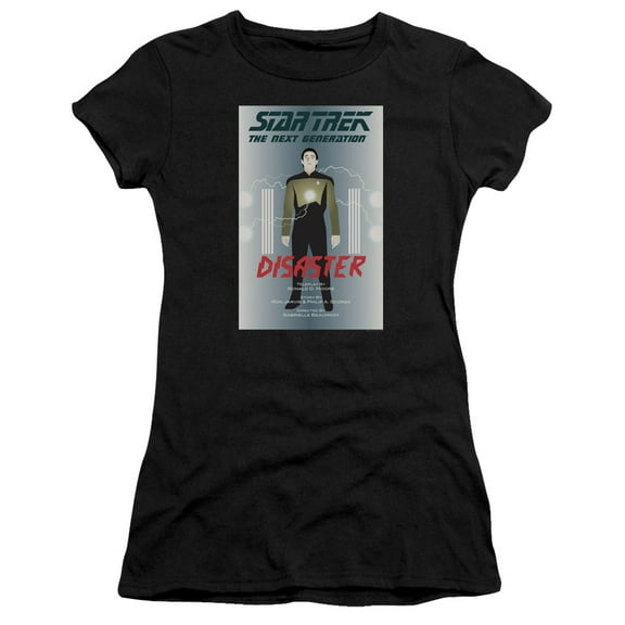 Star Trek Tng Season 5 Episode 5 Junior Women's Sheer T-Shirt Black
