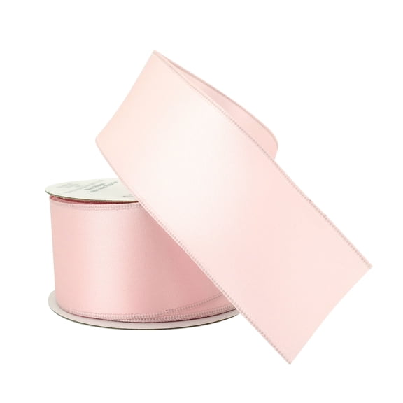 1.5" x 3yd Pink Double Faced Satin Wired Ribbon by Celebrate It – Shiny Polyester Finish - Woven Selvage - Flexible for Crafting & Decor - 12 Pack