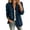 *Dark Blue, variant on Women's Stand Collar Ruff Trim Button Down Denim Jacket, Long Sleeve Casual Jean Coat Sky Blue,Women's Plus S