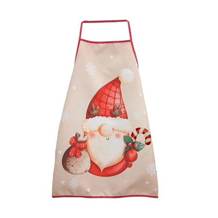 

Uanit Apron Christmas Decorations Cloth Art Printing Cute Cartoon Snowman Restaurant Party