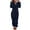 Navy, variant on jsaierl Women Sherpa Zipper Hooded Jumpsuit Onesies Fleece Pajama Long Pants Sleepwear Plush Hoodies Sleepwear Christmas Pajamas