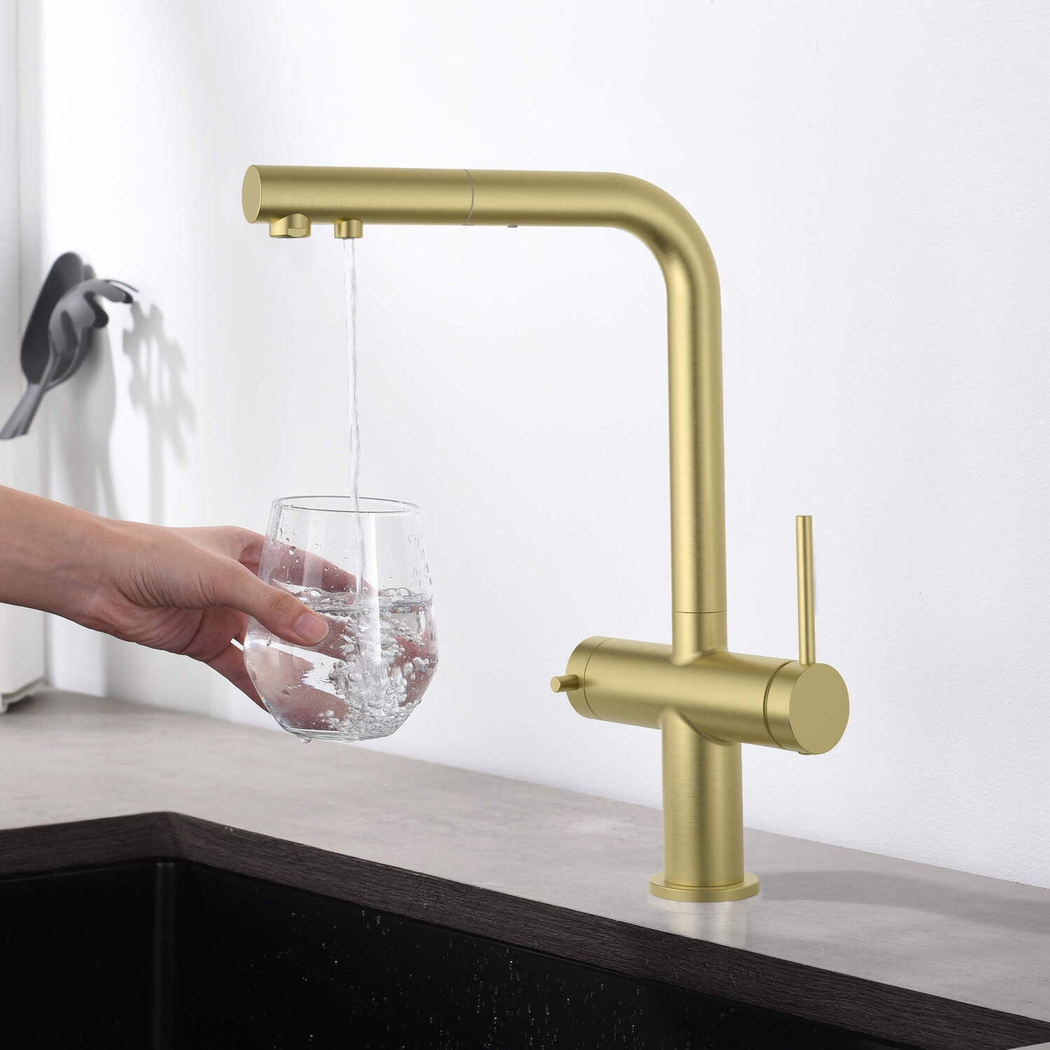 Kibi Circular 2-in-1 Water Filter Kitchen Pull Out Faucet