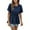 Navy, variant on Lovskoo Summer Tops for Women 2024 Round Neck Short Sleeve Loose Trendy Solid Color Top Shirt Black