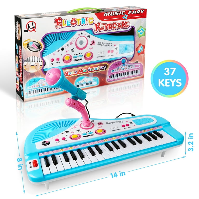 Multifunctional Mini Electronic Piano With Microphone Abs Children Portable  37 Keys Digital Music Electone Keyboard Gift