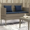 thumbnail image 1 of vidaXL Garden Bench with Cushions Grey Poly Rattan, 1 of 5