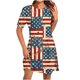 thumbnail image 1 of Vestido Corto para las Mujeres Cuello Redondo Manga Corta Impresa Suéter, Moda Casual Estilo Línea, 1 of 9