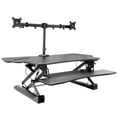 thumbnail image 2 of Mount-It! Extra Wide Sit-Stand Desk Converter with Dual Monitor Mount, Up To 32" Screens, 2 of 9