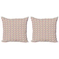 thumbnail image 1 of Ambesonne Autumn Throw Pillow Cover 2 Pack, Colorful Warm Tones Rounds, 20", Fuchsia and Pale Teal, 1 of 2
