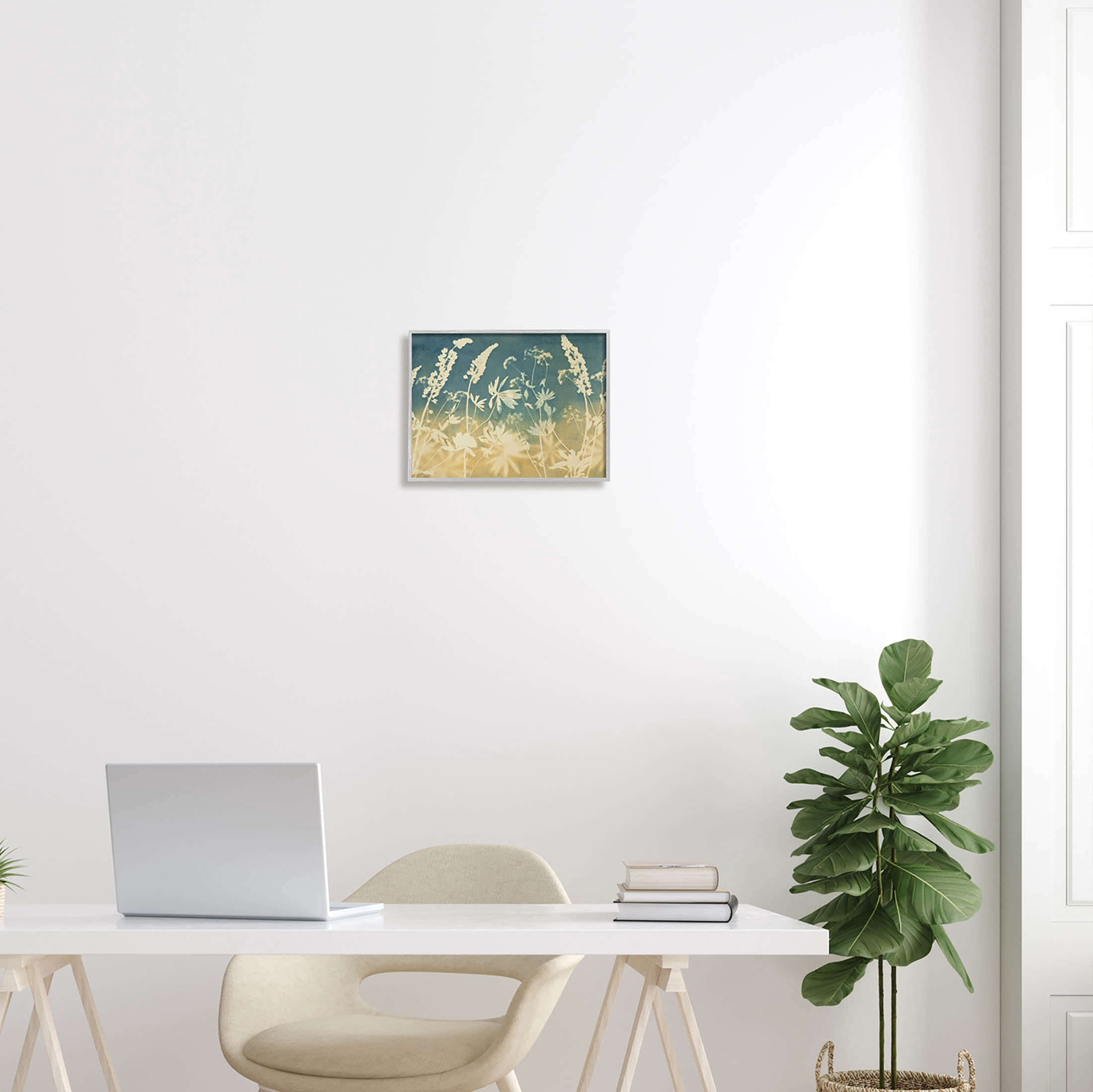 Stupell Industries Modern Flower Meadow Botanicals Graphic Art Gray Framed Art Print Wall Art, Design by Liz St. Andre