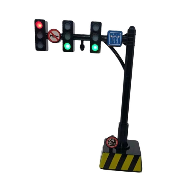 Semáforo Juguete De Plástico Con Luz Y Temporizador – Ideal Para Rieles De Madera Y Aprender Señales De Tráfico, Incluye Batería De Prueba