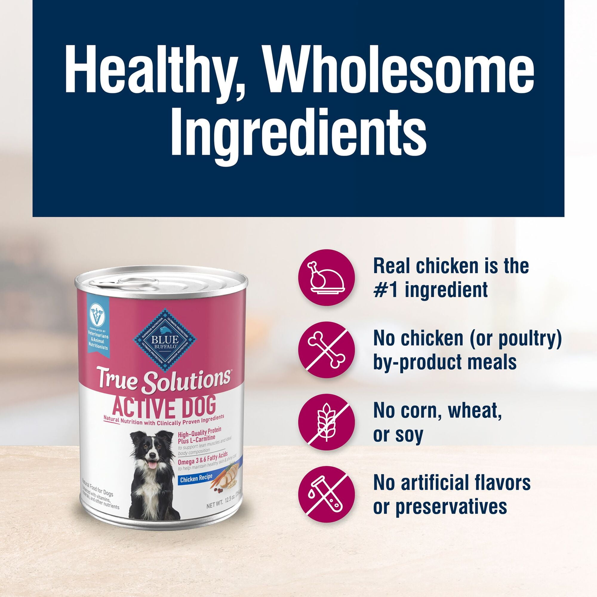 (4 pack) Blue Buffalo True Solutions Active Dog Wet Dog Food, 12.5-oz. Can
