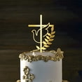 thumbnail image 5 of 10pcs Spiritual Gold Crossed Christening Cake Toppers Religious Cake Insert Ceremony Decoration for Baptisms Celebration, 5 of 9