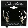 thumbnail image 2 of Mi Amore Flower Dangle-Earrings Silver-Tone/Black, 2 of 2
