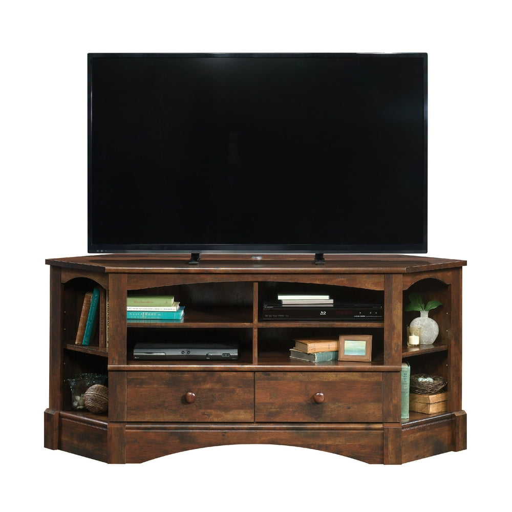 Sauder Harbor View Corner TV Stand for TVs up to 60", Curado Cherry