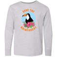 thumbnail image 3 of Inktastic Save the Rainforest Toucan Illustration Long Sleeve Youth T-Shirt, 3 of 5