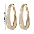 thumbnail image 3 of Pendientes para mujer, regalos para mujer, pendientes ovalados de moda, pendientes de malla metálica, pendientes de malla metálica con media hebilla, anillo dorado, 3 of 5