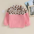 thumbnail image 4 of Fortune 2-7 Years Girls Sweatshirt Children Long Sleeve Stand Collar Leopard Print Patchwork Pullover, 4 of 8