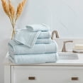 thumbnail image 4 of Market & Place 100% Cotton Textured 6-Piece Hand Towel Set, Spa Blue, 4 of 6