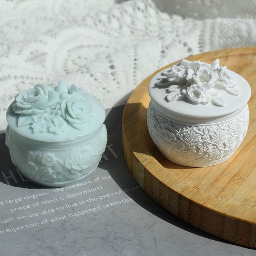 Yammee Rose Decorative Storage Box Container Molds Storage Box Silicone Mold for DIY Epoxy Resin Trinkets Holder Home Decor