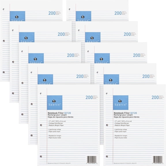 Sparco, SPR82120BD, Notebook Filler Paper - Letter, 2000 / Bundle