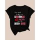 thumbnail image 3 of Women'S Casual Crew Neck T-Shirt with Red Lips Letter Print, Fashionable Short Sleeve Top for Mother'S Day, Polyester Knit Fabric, Medium Stretch, 180g/m² - Spring/Summer/Fall, 3 of 7