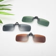 thumbnail image 4 of EeaseMX 2 clips para gafas de sol polarizadas, cuadrados, de plástico y metal, para exteriores (negro polarizado), 4 of 7