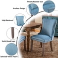thumbnail image 4 of MIKIBAMA Set of 4 Light Blue Tufted Velvet Dining Chairs Solid Wood Frame for Dining Room, 4 of 8
