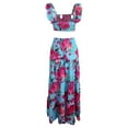 thumbnail image 4 of DHFJKG Women's 2 Piece Outfits Summer Maxi Skirt Sets Sleeveless Square Neck Slim Fit Crop Top High Rise Long Skirts Matching Set Soft Outfit, 4 of 4