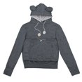 thumbnail image 2 of Ljudmp Women's Men's Cat Dog Pouch Hoodie Large Pet Pouch Sweatshirt Puppy Kitten Holder Carrier Long Sleeve Pullover Shirt Unisex Hooded Tops Dark Gray S, 2 of 3