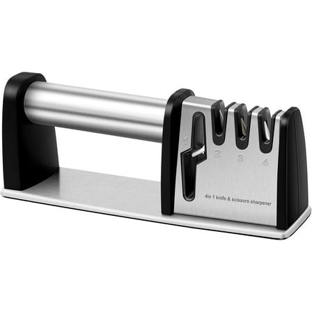 Knife Sharpeners, 4 in 1 Professional Manual Knife Sharpener for Kitchen Knife