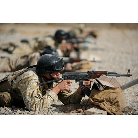 LAMINATED POSTER Members of the Iraqi 6th Emergency Response Battalion conduct weapons training under the supervision Poster Print 24 x