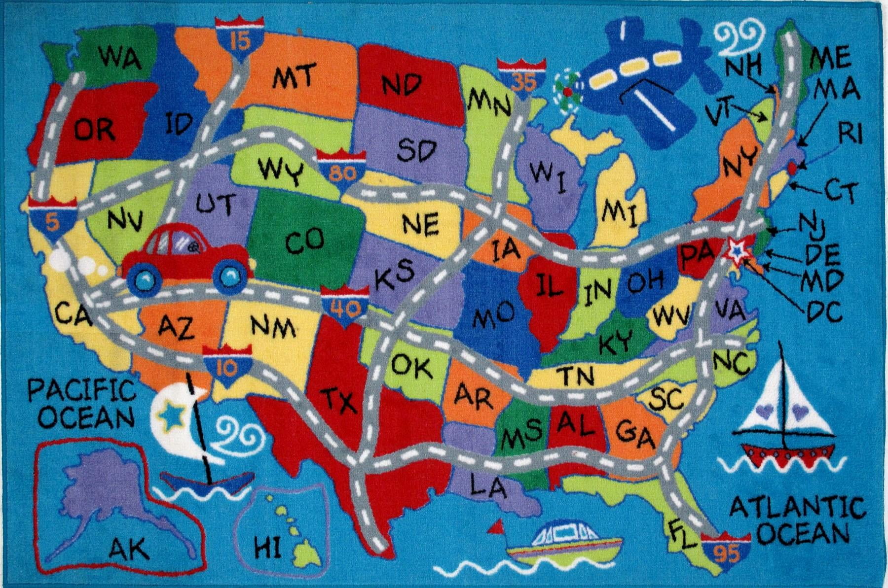 Fun Rugs Fun Time Collection Travel Fun Area RugSize39" x 58